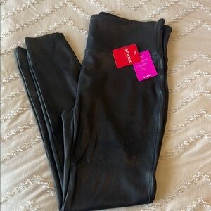 SPANX Black Faux Leather Leggings
